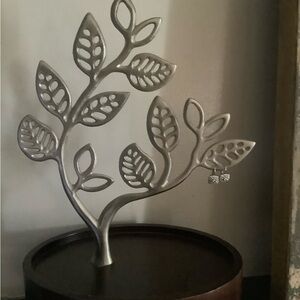 Silver Leaf Jewelry Tree Stand - Home Art Display
